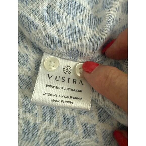 Vustra Men’s Blue geometric design Button Down Shirt Size L - Picture 3 of 8